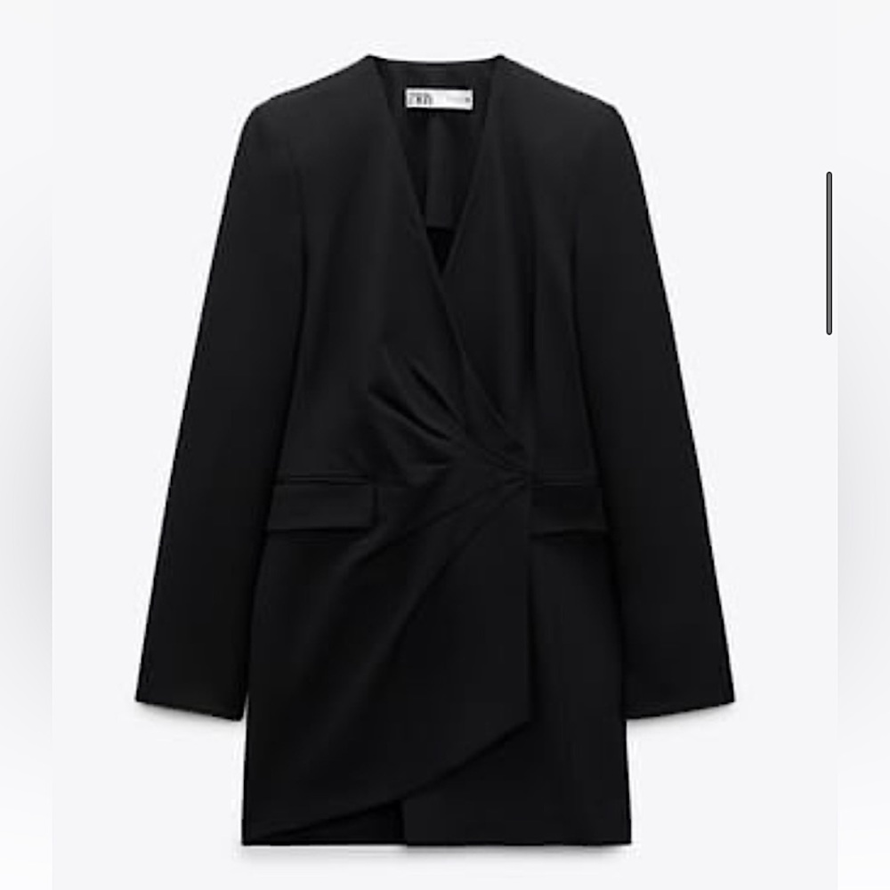 ZARA DRAPED JACKET DRESS — NEVER WORN — NEW WITH TAGS — SIZE S